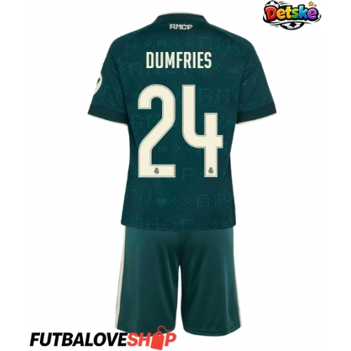 Dres Real Madrid Denzel Dumfries #24 Preč pre deti 2026-27 Krátky Rukáv (+ trenírky)
